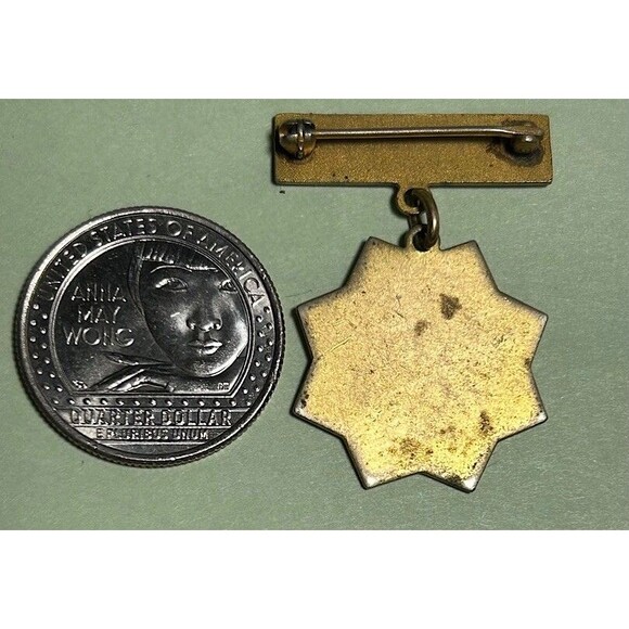 IOOF Ladies Auxiliary Patriarchs Militant California 2 piece Dangle Pin - Picture 2 of 2